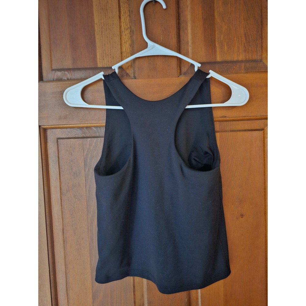 Girls Black Athletic Racerback Tank Top Activewear Stretch Gym Shirt Kids - Picture 2 of 3